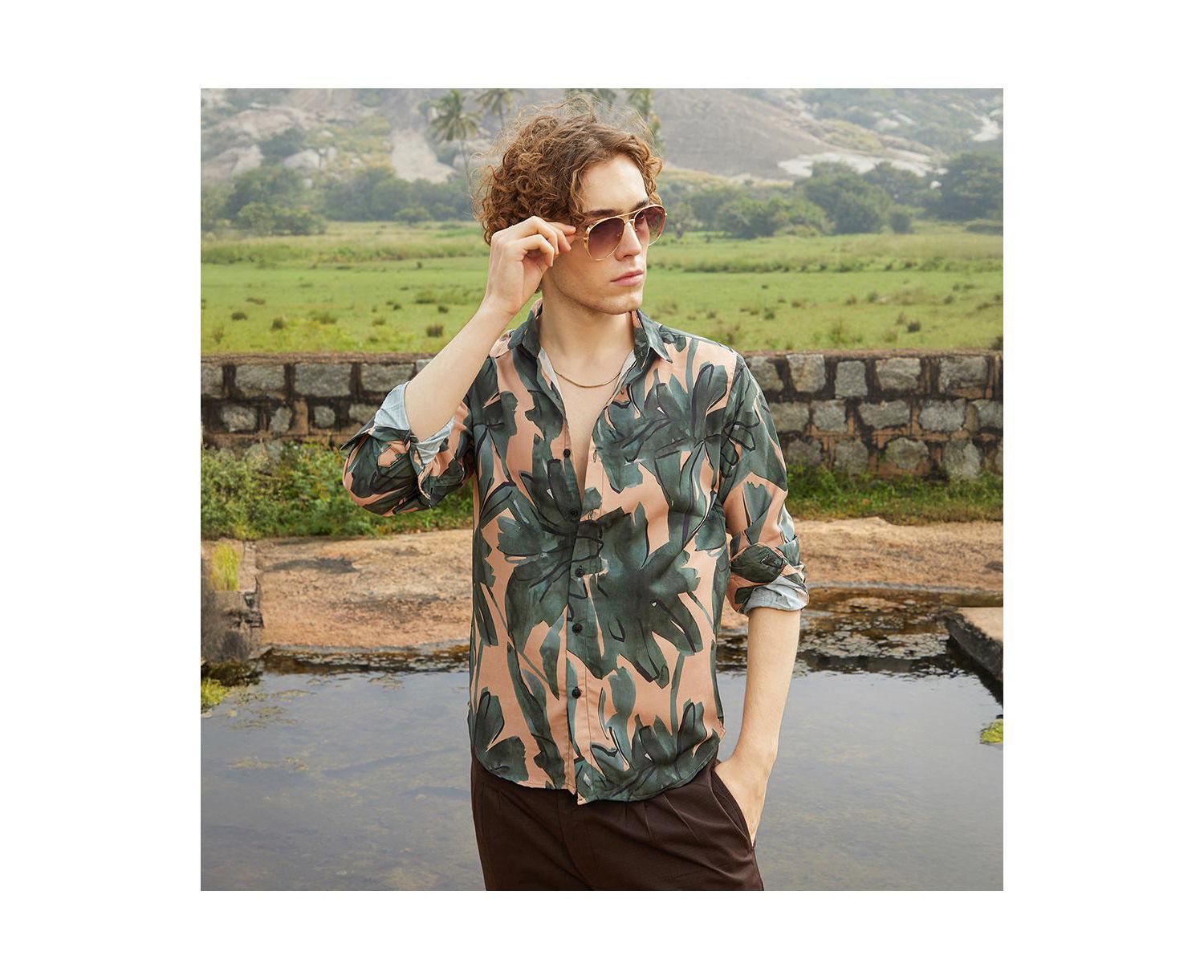Men's Artistic Botanical Shirt
