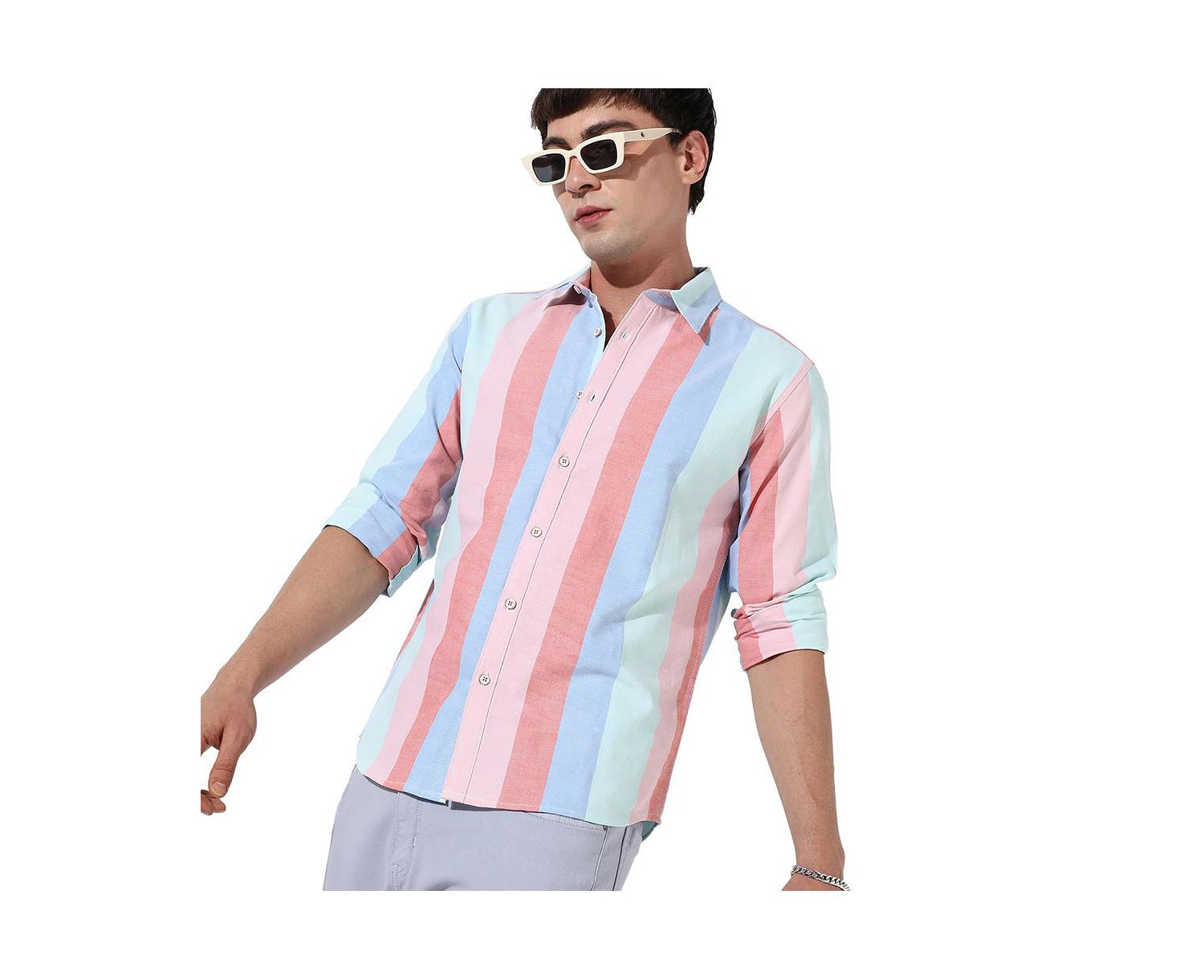 Men's Multicolour Roman Striped Shirt