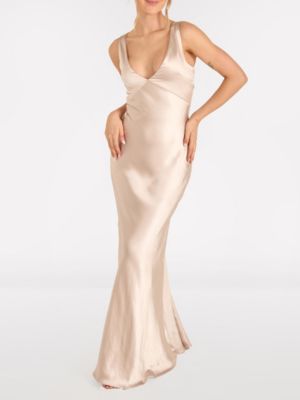 Women's Twist Back Satin Bridesmaid Dress