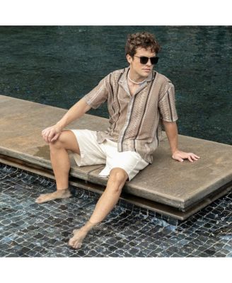 Men's Striped Knit Oversized Shirt