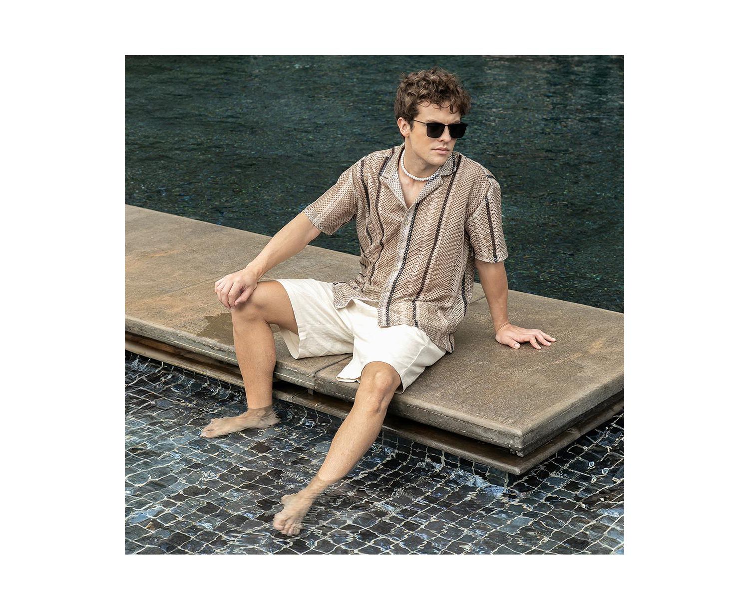 Men's Striped Knit Oversized Shirt