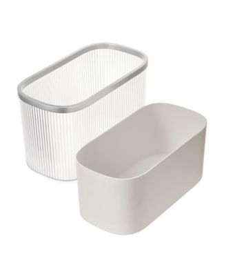 Plastic Bathroom Trash Can with Storage for Toiler Paper - Clear/Satin