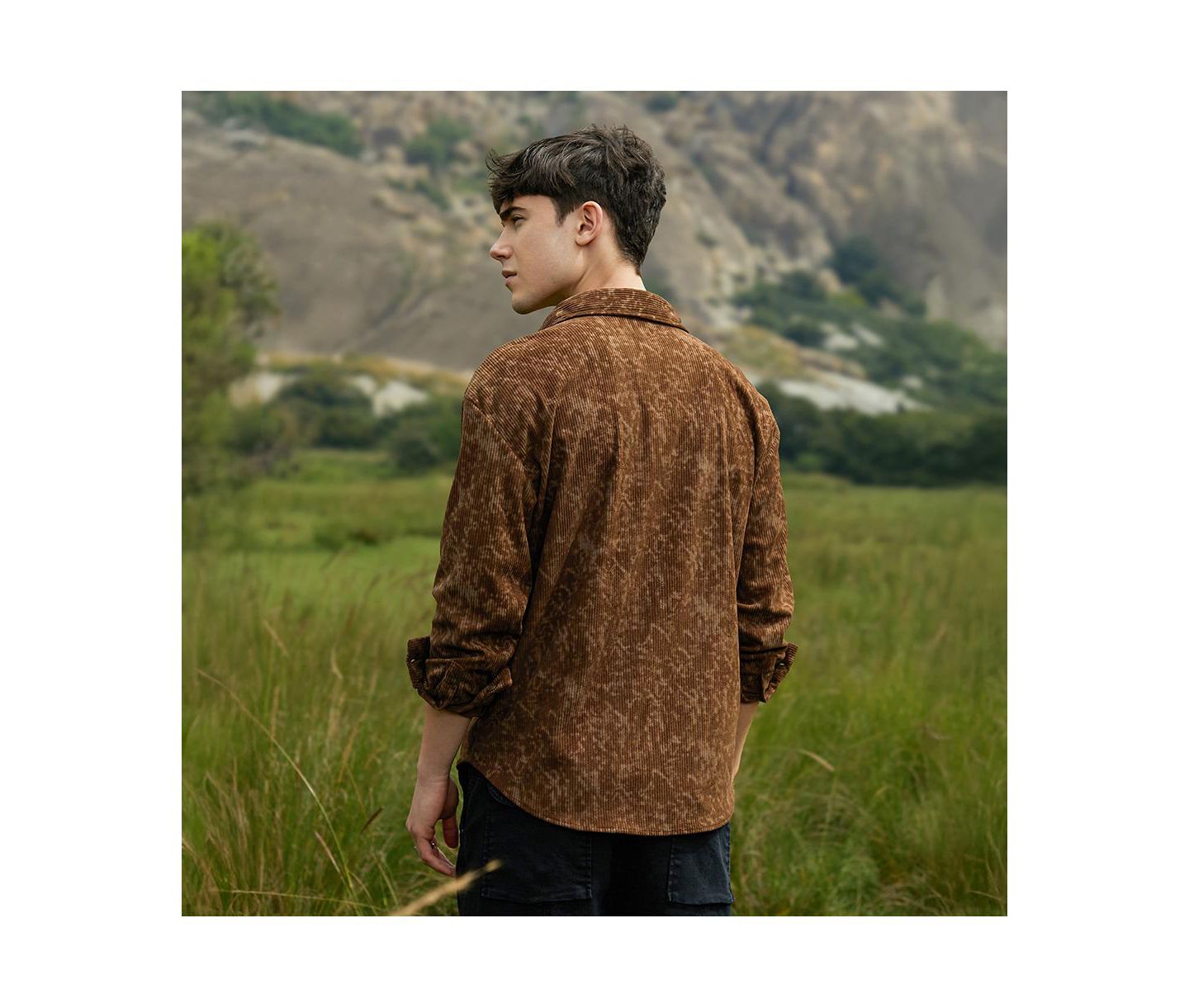 Мужская рубашка Cahoot Campus Sutra Faded Corduroy Oversized, цвет: Коричневый — фото 7