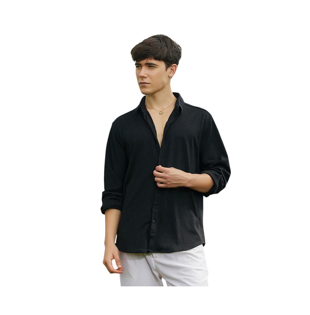 Campus Sutra Men's Crimp-Tactile Shirt