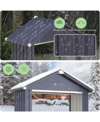 5x2 Outdoor Storage Shed, Firewood Rack Waterproof Metal Tool Sheds