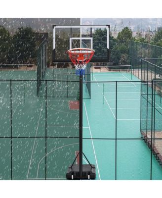 Portable Basketball Hoop Adjustable 7.5ft to 9.2ft Height with 32inch Backboard for Youth Adults Indoor Outdoor Red