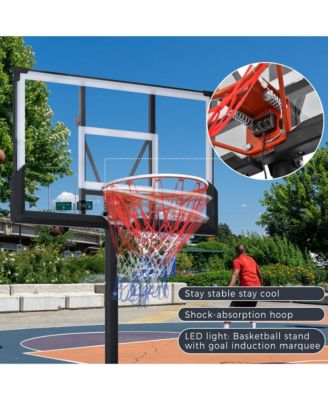 Portable Basketball Hoop Adjustable 7.5ft to 9.2ft Height with 32inch Backboard for Youth Adults Indoor Outdoor Red