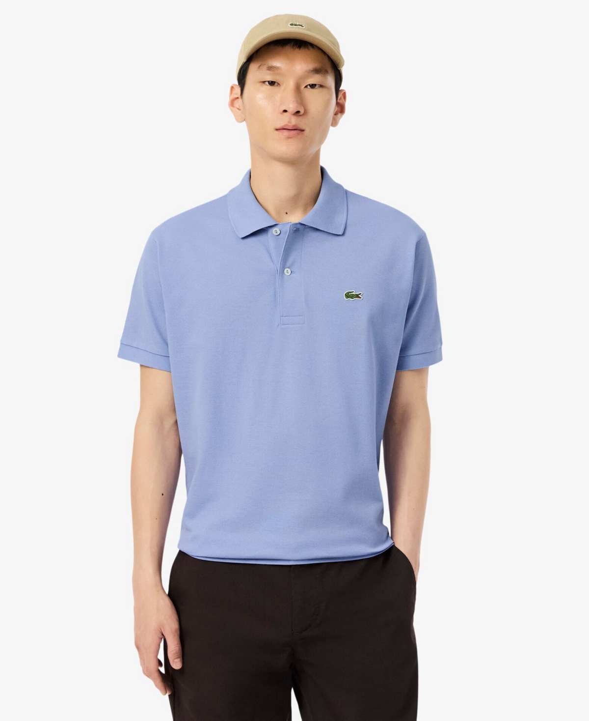 Lacoste Men's Regular Fit Soft Touch Short Sleeve Polo Shirt In Blue
