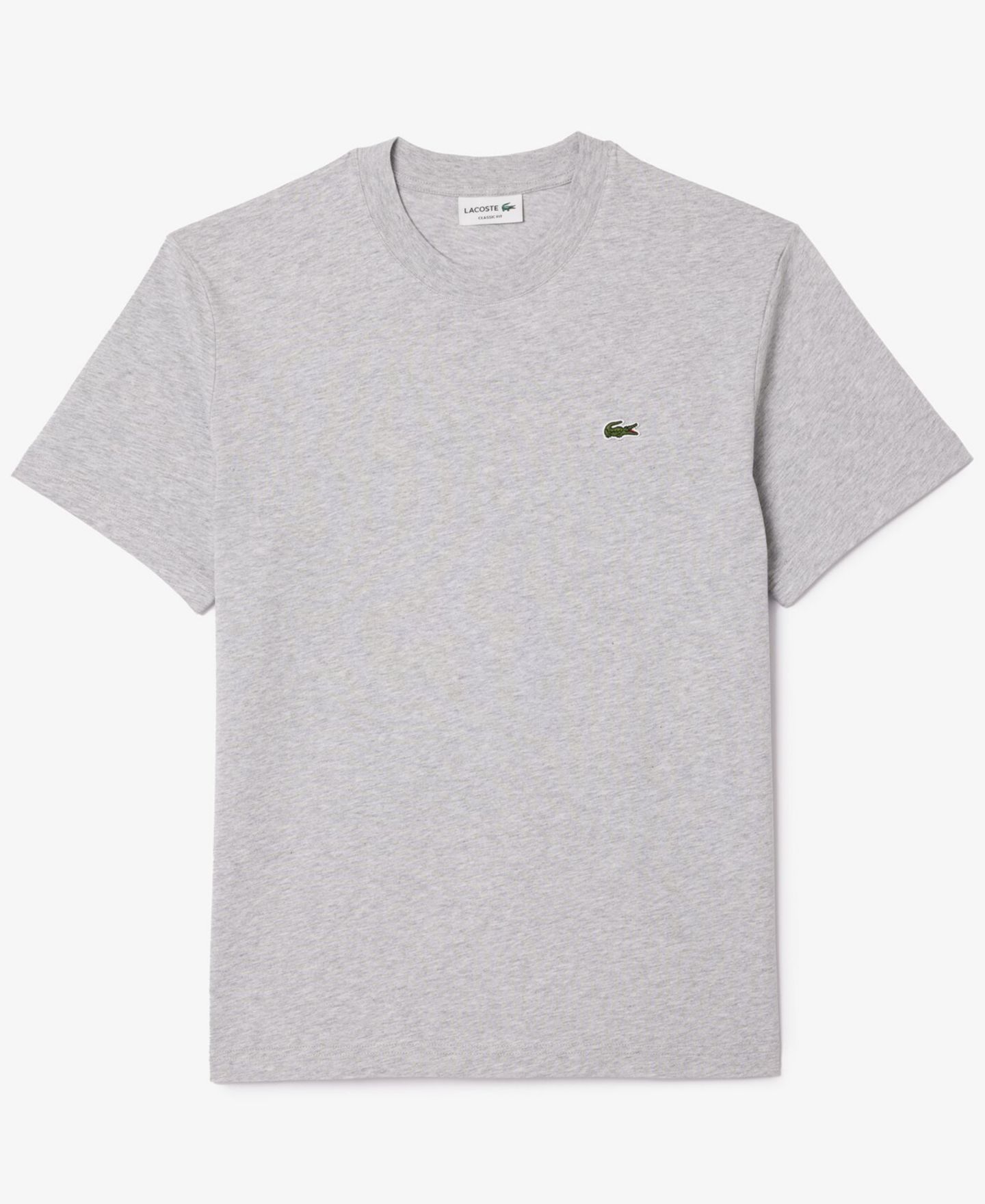 Мужская футболка Lacoste Classic-Fit Crewneck Logo, цвет: Серебряный — фото 5