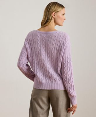 Women's Wool-Cashmere Cable-Knit Sweater