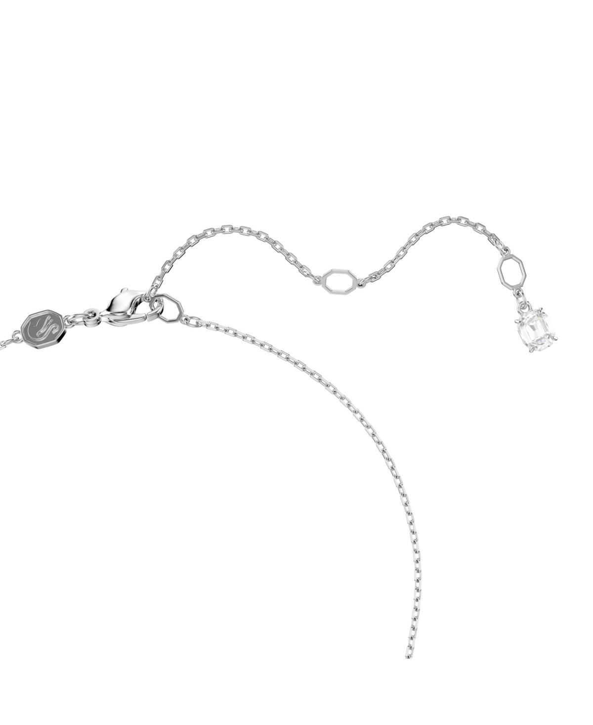 Swarovski Matrix Rhodium Plated Baguette Cut Necklace In Metallic