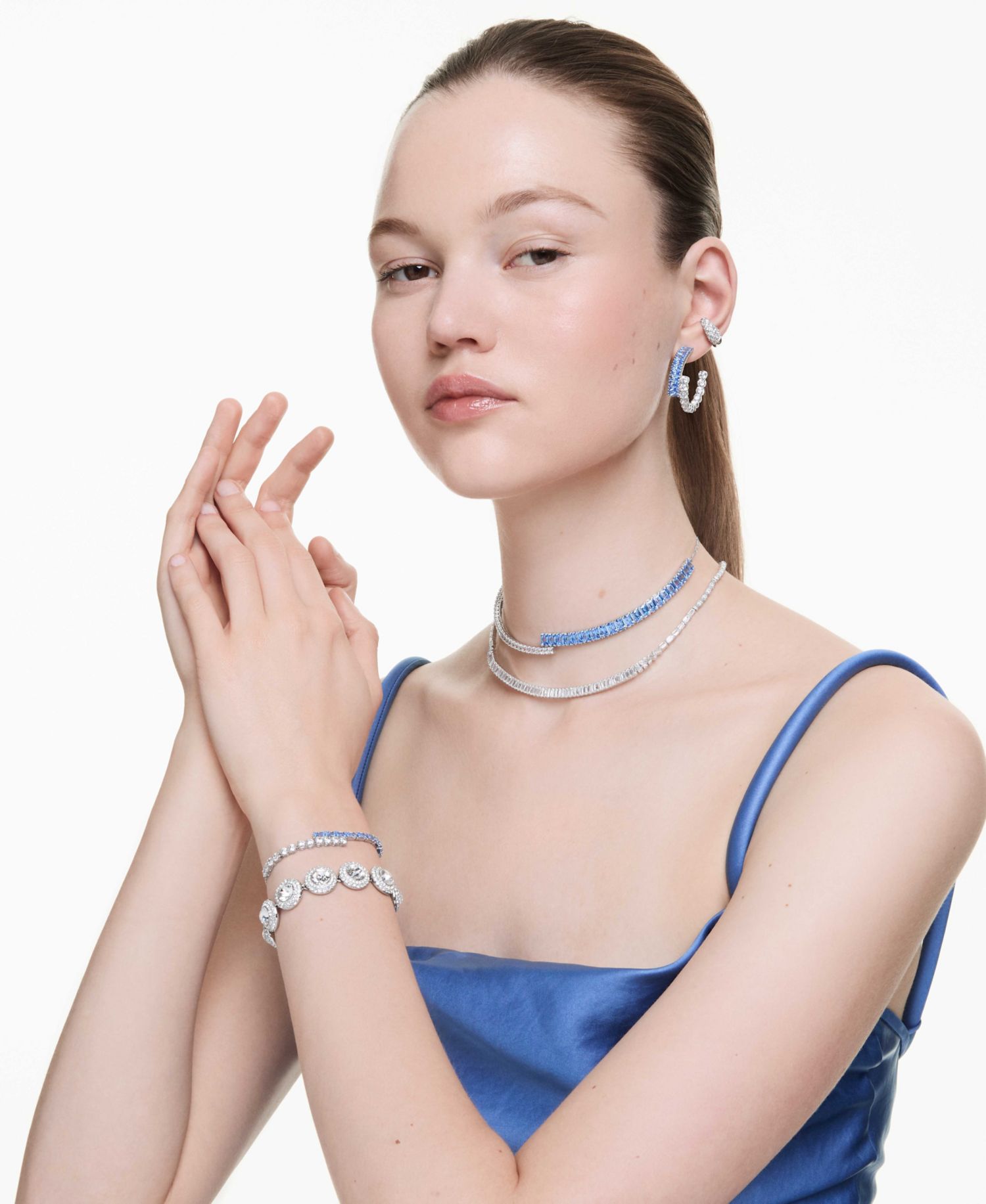Swaroski Matrix Rhodium Plated Bracelet