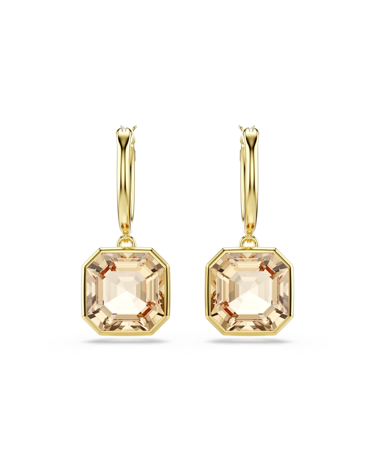 Swarovski Millenia Square Cut Gold-tone Plated Earrings In Gold