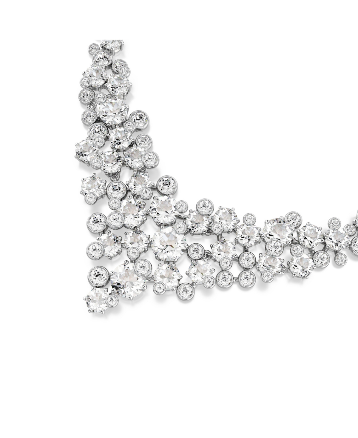 Swarovski Constella Rhodium Plated Necklace In Metallic