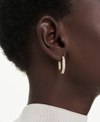 Dextera  Rhodium Plated Hoop Earrings