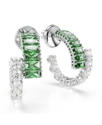 Matrix Rhodium Plated Hoop Earrings