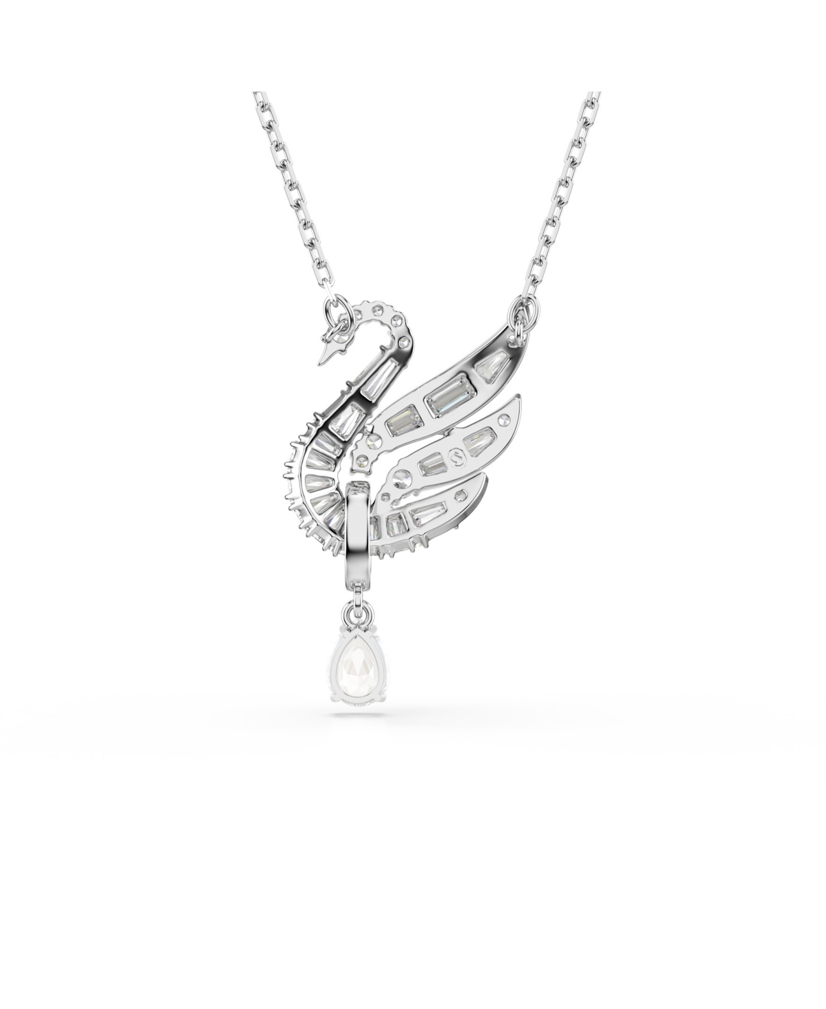 Swarovski Swan Vienna Rhodium Plated Pendant Necklace In Silver