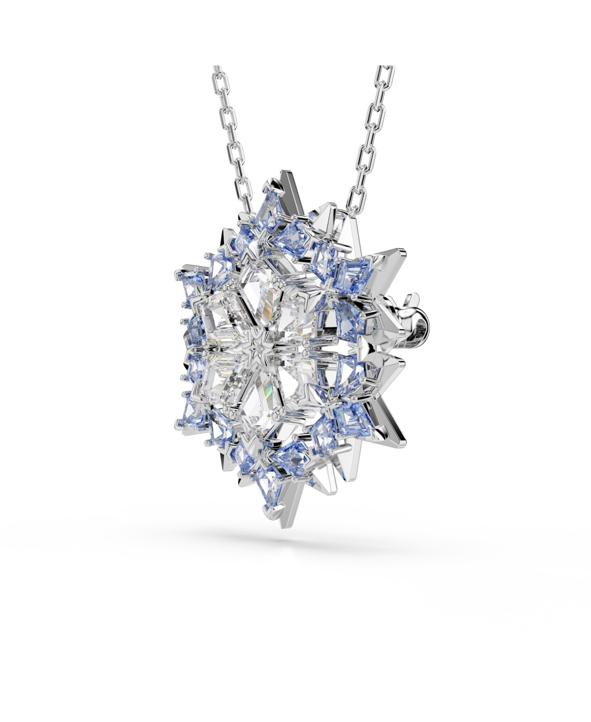 Swarovski Magic Rhodium Plated Brooch And Pendant Necklace In Blue