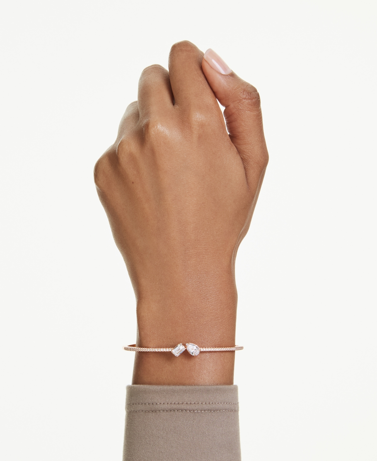 Swarovski Swaroski Mesmera Rose Gold-tone Plated Bangle In Gold
