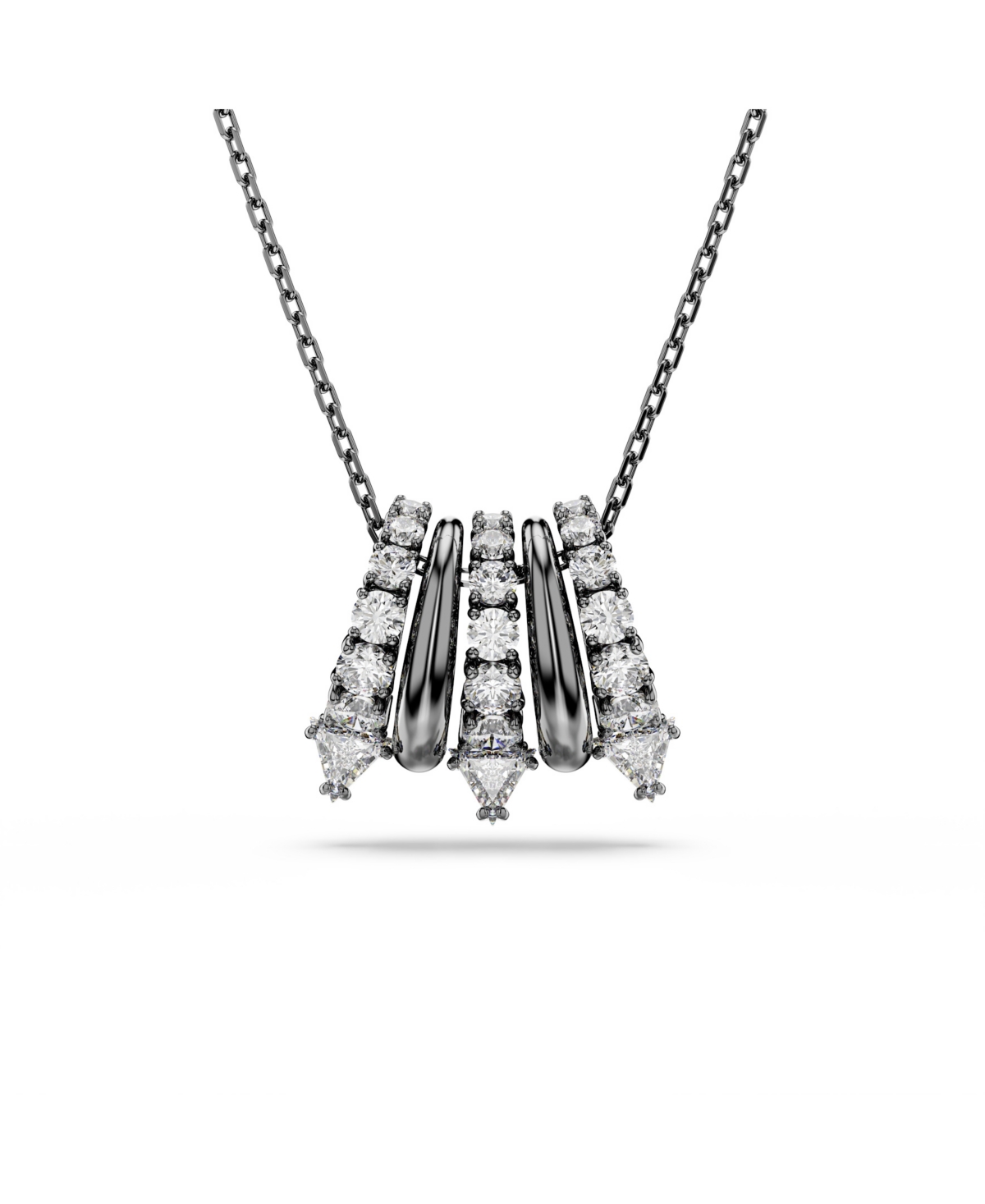 Swarovski Sublima Ruthenium Plated Pendant Necklace In Gray