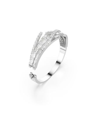 Swaroski Matrix  Rhodium Plated Bangle