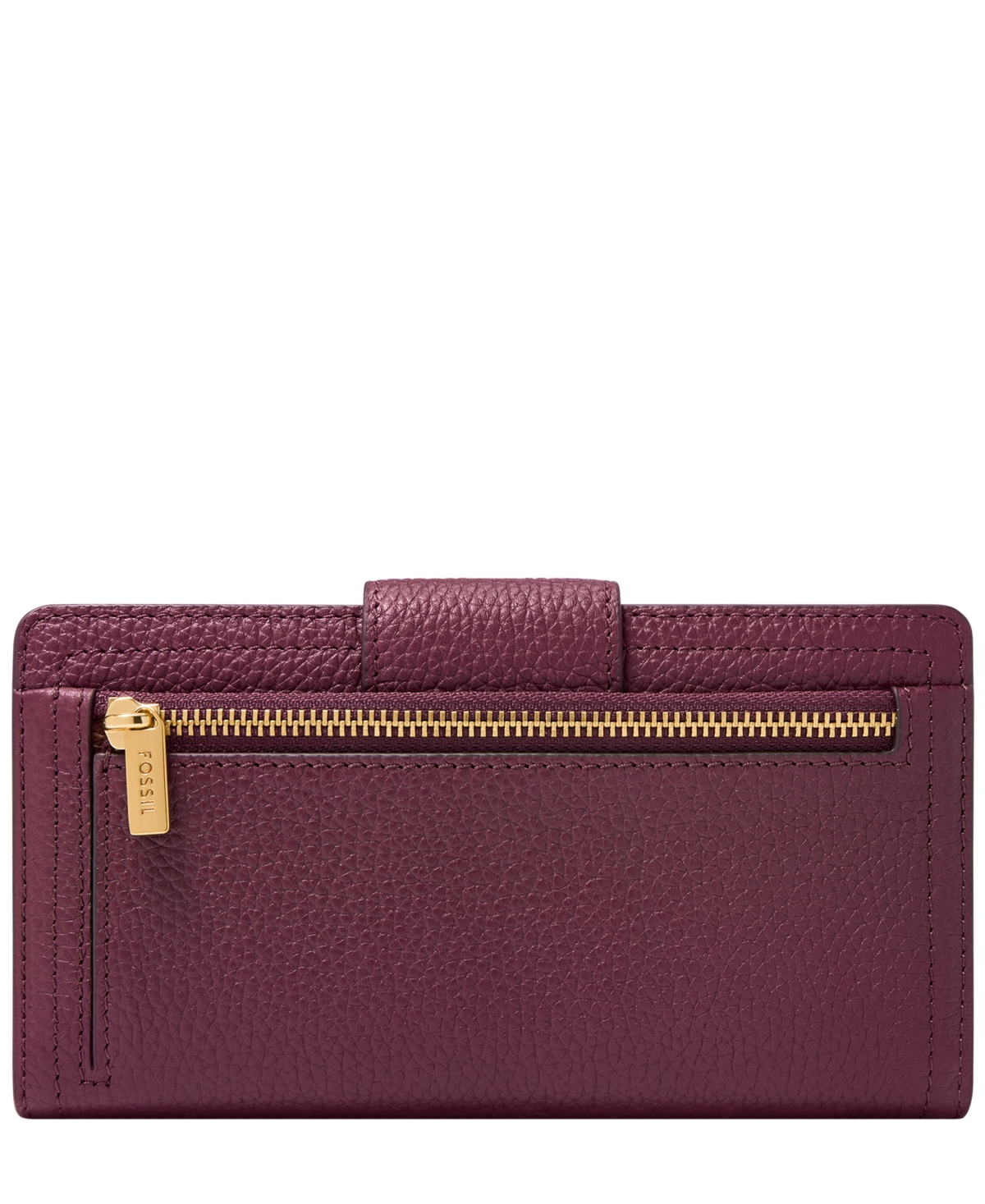 Fossil Logan Leather Rfid Tab Clutch Wallet In Red