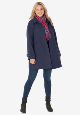 Plus Size Wool-Blend Classic A-Line Coat