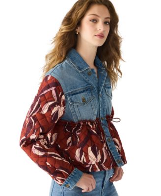 Women's Caddie Printed Peplum Trucker Jacket