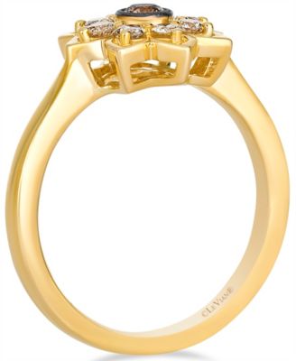 Nude Diamond (0.33 ct. t.w.) and Chocolate Diamond ( 0.08 ct. t.w.) Ring in 14K Honey Gold