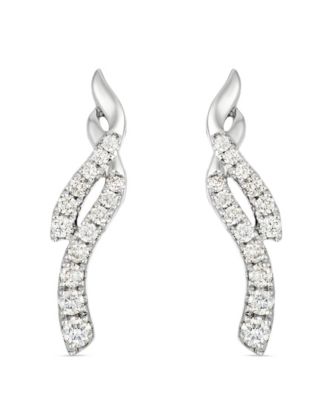 White Diamond Drop Earrings ( .42ct. t.w.) in Platinum