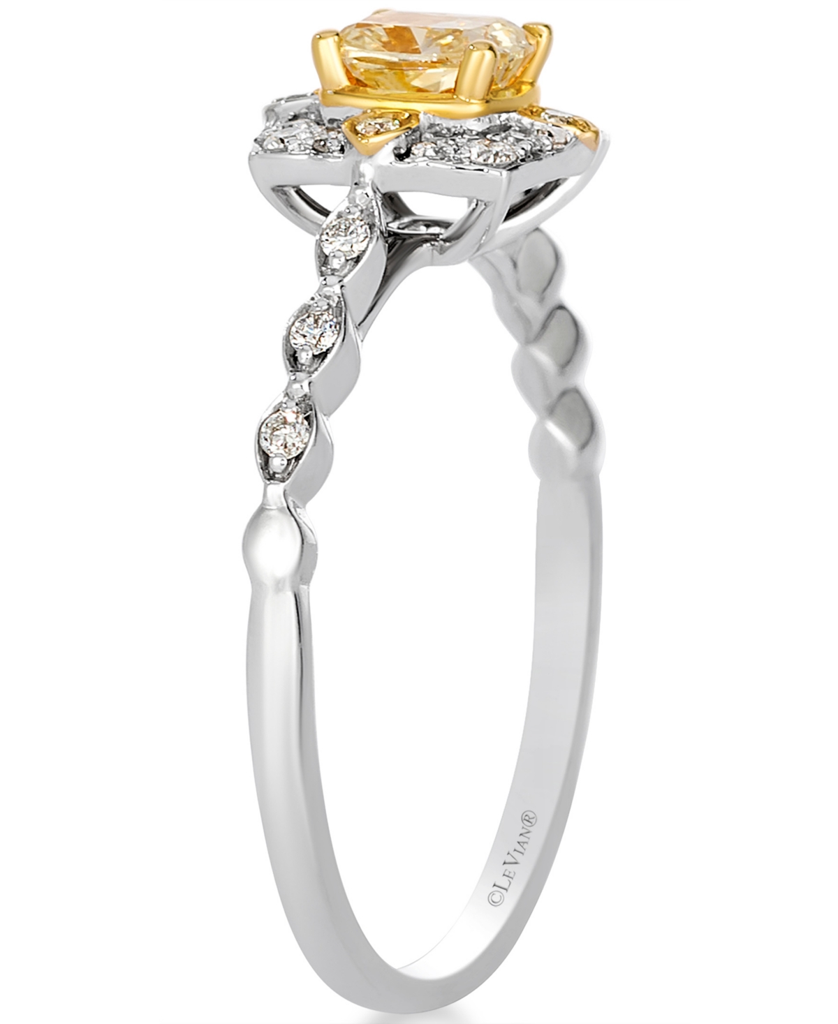 Le Vian Yellow Diamond (0.38 Ct. T.w.) And Vanilla Diamond (0.13 Ct. T.w.) Ring In 14k Two Tone Gold In Metallic