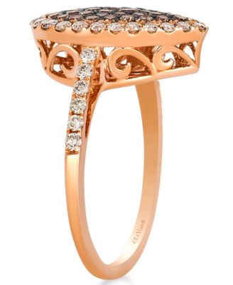 Chocolate Ombre Diamond Ring (1.14 ct. t.w.) in 14K Strawberry Gold