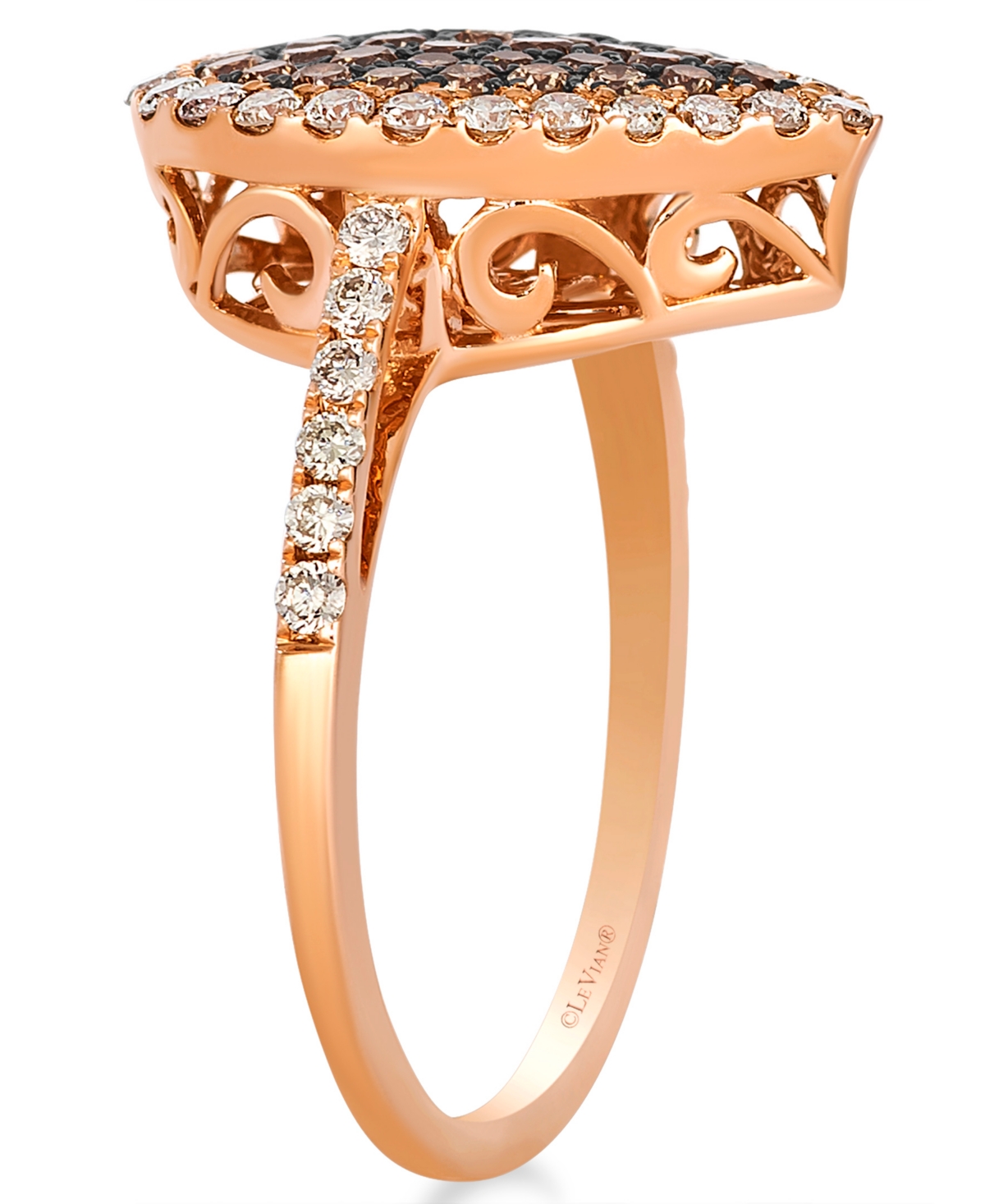 Le Vian Chocolate Ombre Diamond Ring (1.14 Ct. T.w.) In 14k Strawberry Gold In Gold