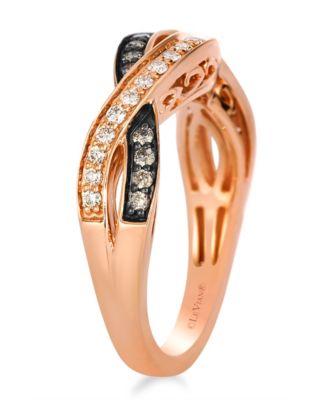 Vanilla Diamond and Chocolate Diamond Ring (0.39 ct. t.w.) in 14K Strawberry Gold