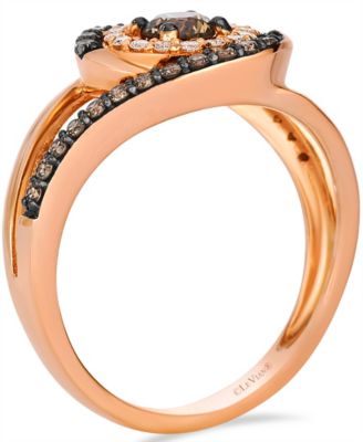 Chocolate Diamond and Vanilla Diamond Ring (0.72 ct. t.w.) in 14K Strawberry Gold