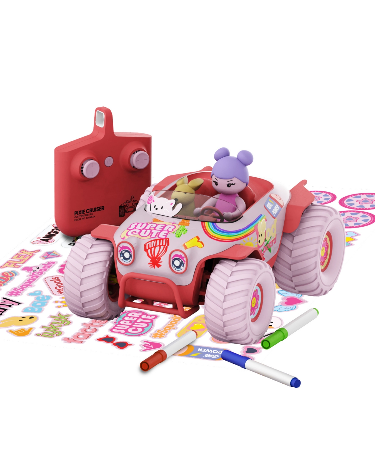 Sharper Image Pixie Cruiser Doodle Customizable Remote-control Car In Pink