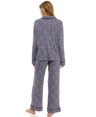 Women's 2-Piece Long Sleeve Top and Printed Pajama Set