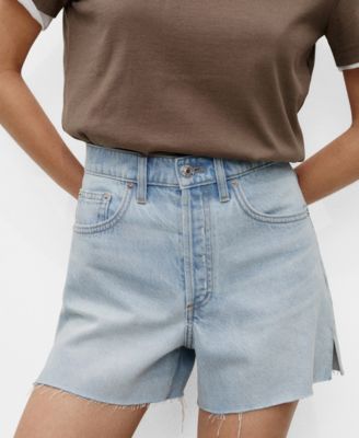 Women's Frayed Hem Denim Shorts