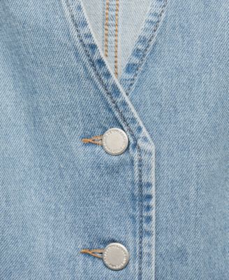 Women's Buttoned Denim Gilet Jacket