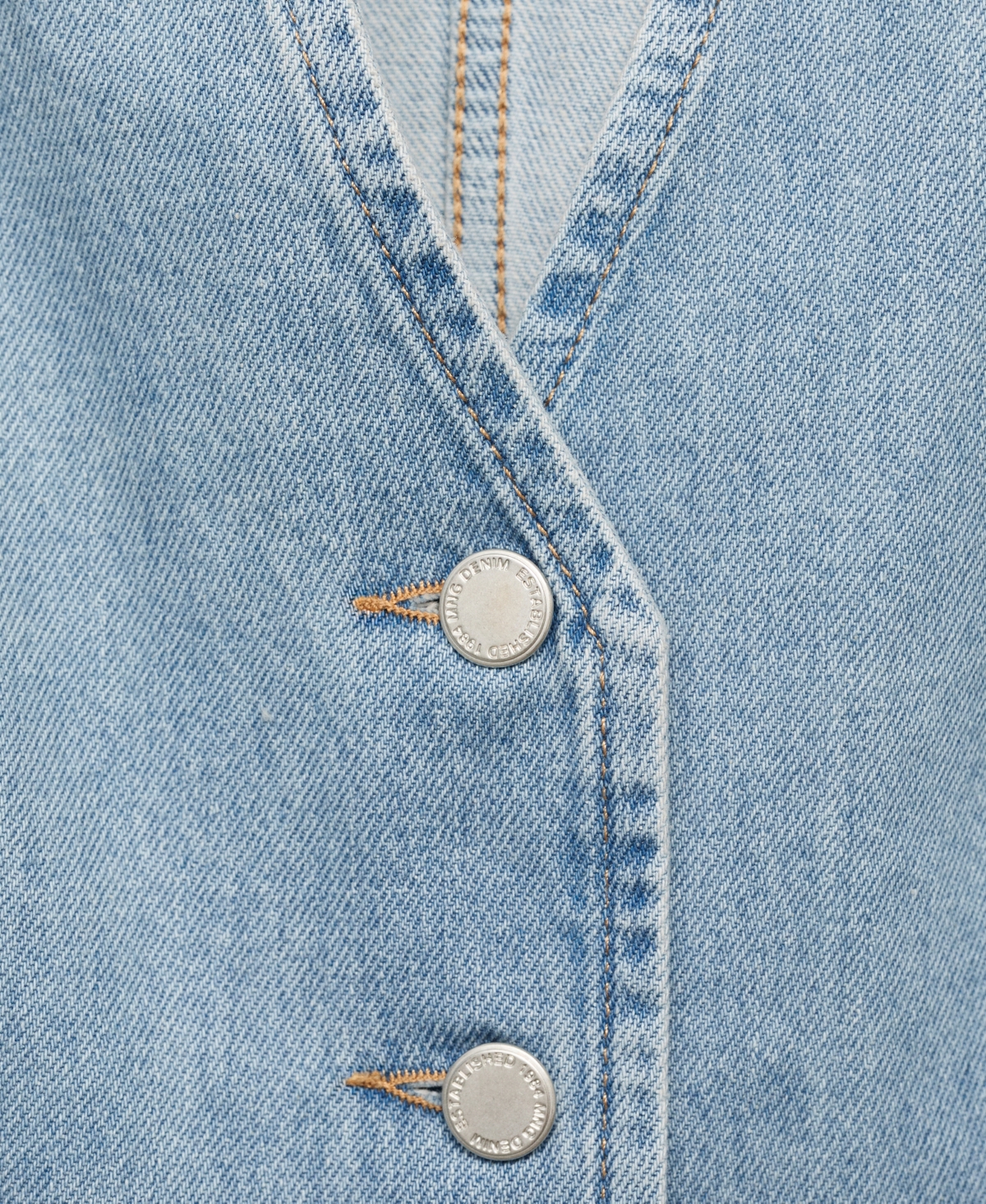 Mango Women's Buttoned Denim Gilet Jacket