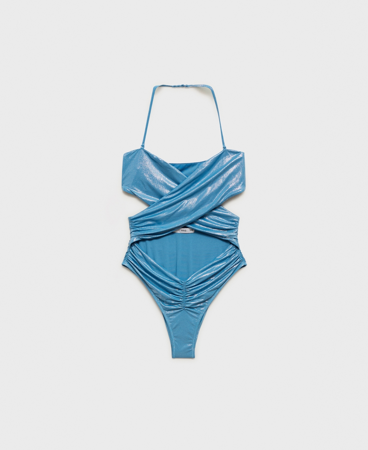 Mango Women's Shiny Finish And Cut-out Swimsuit In Blue
