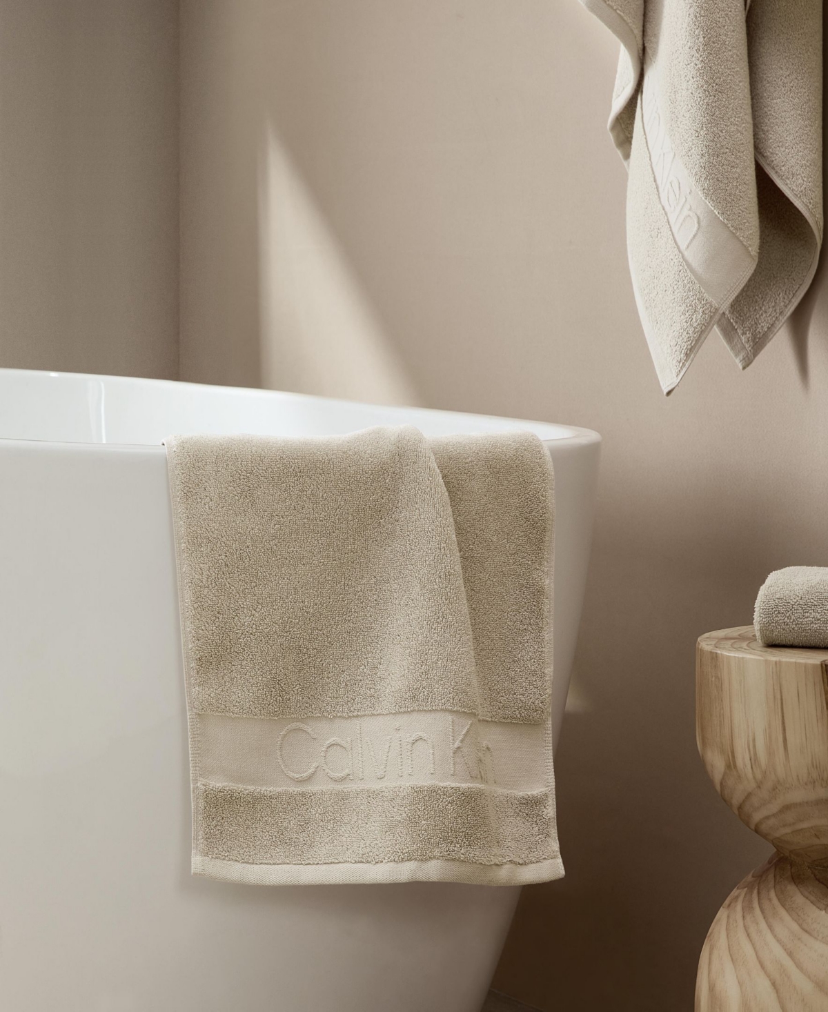Calvin Klein Iconic Cotton Jacquard Hand Towel, 30" x 16"