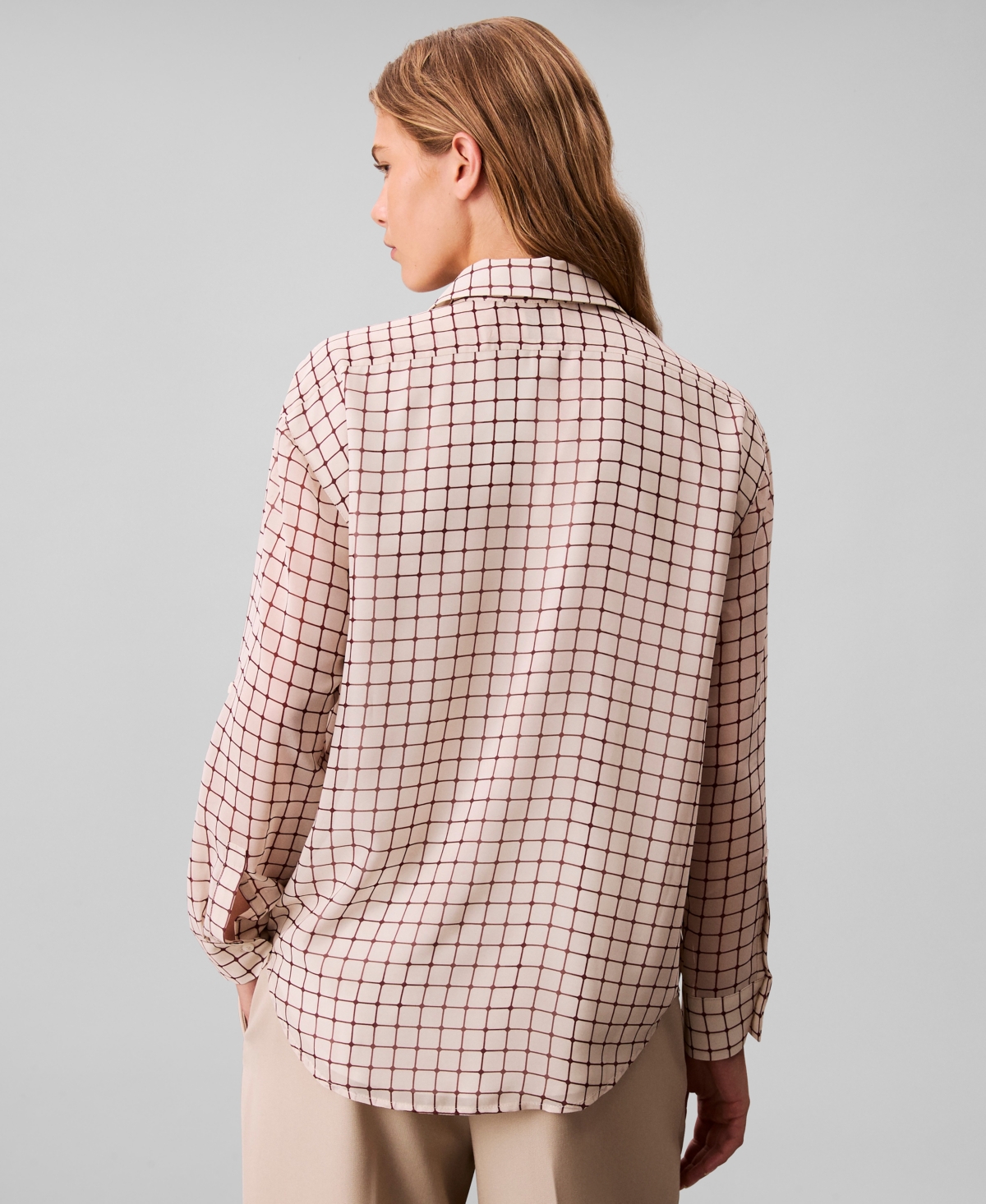 Calvin Klein Women's Printed Classic Button-front Shirt In Multi