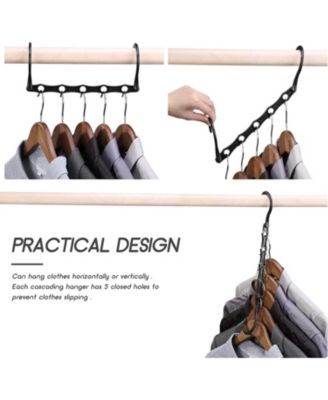 Magic Space Saving Hangers Sturdy Cascading Hangers with 5 Holes Closet Organizers and Storage College Dorm Room Essentials