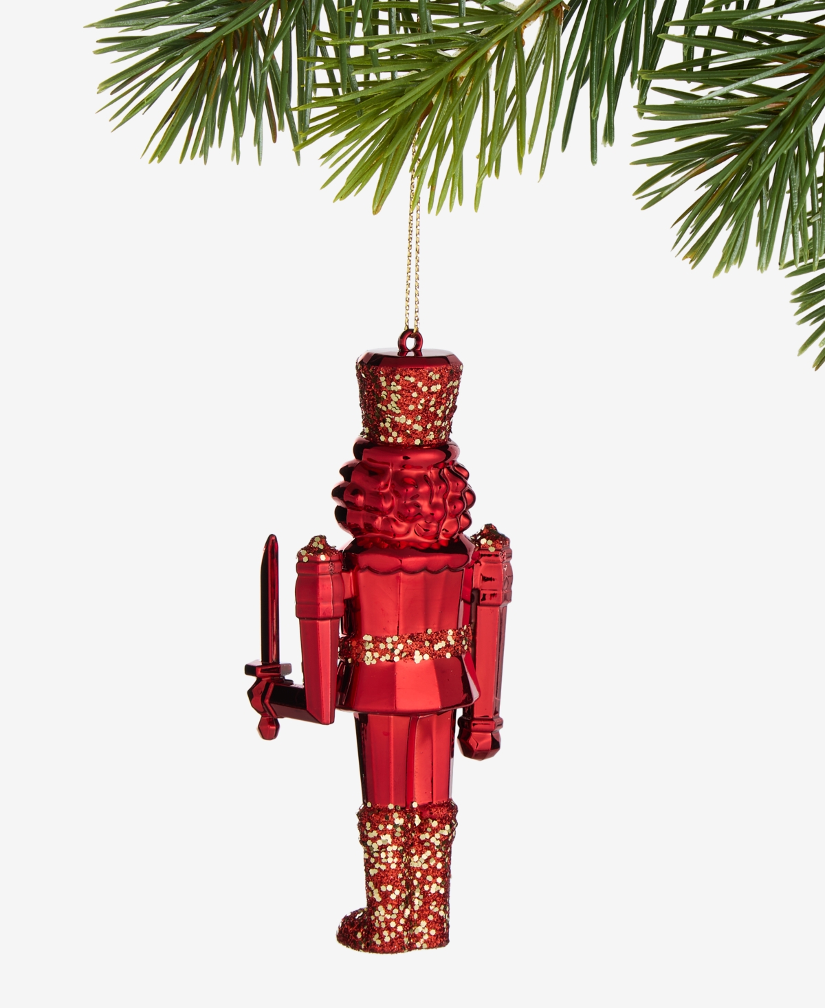 Holiday Lane Christmas Glitters Red Nutcracker Ornament, Macy's Exclusive In Red