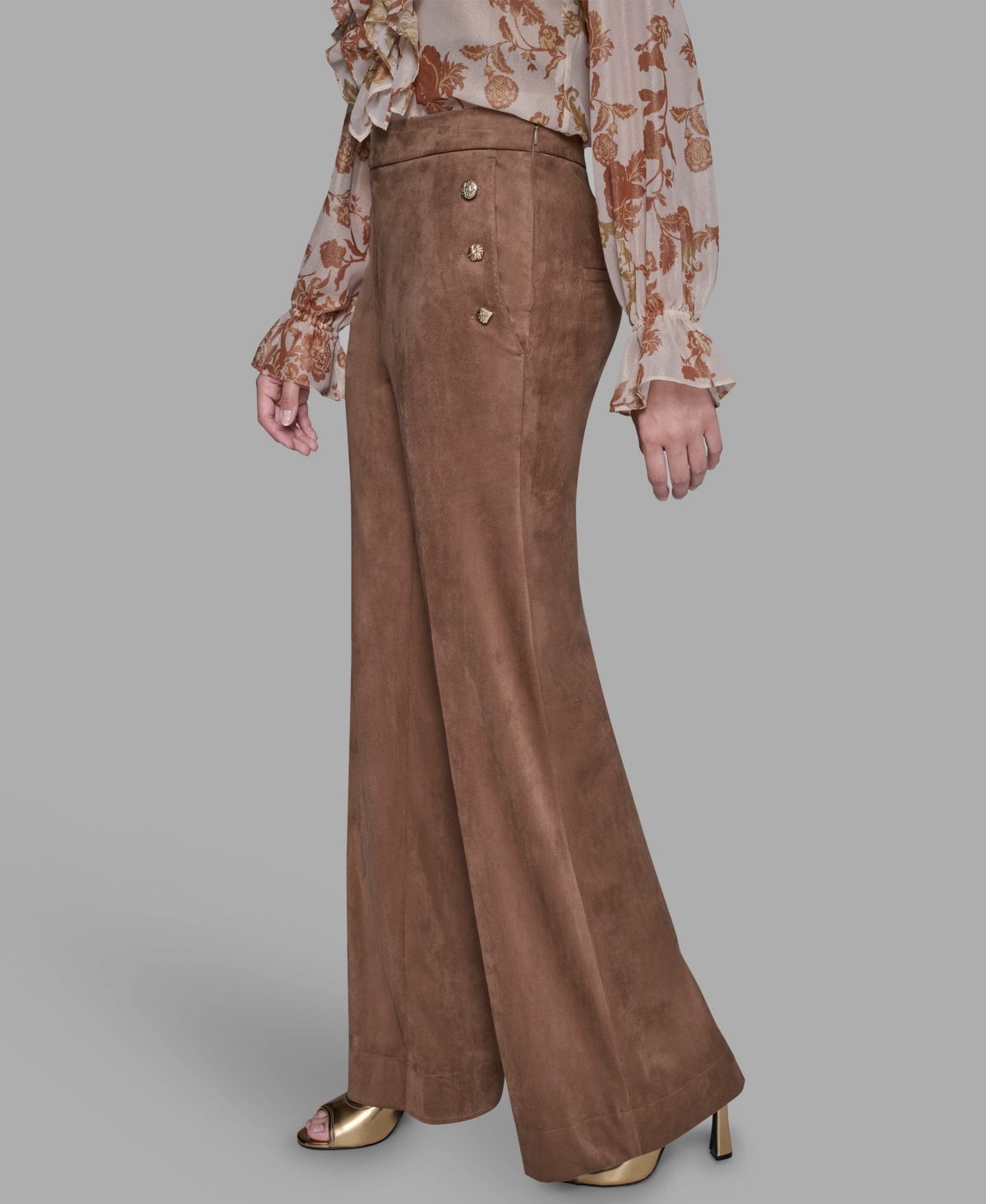 Karl Lagerfeld Women's Straight-fit Pants In Brown
