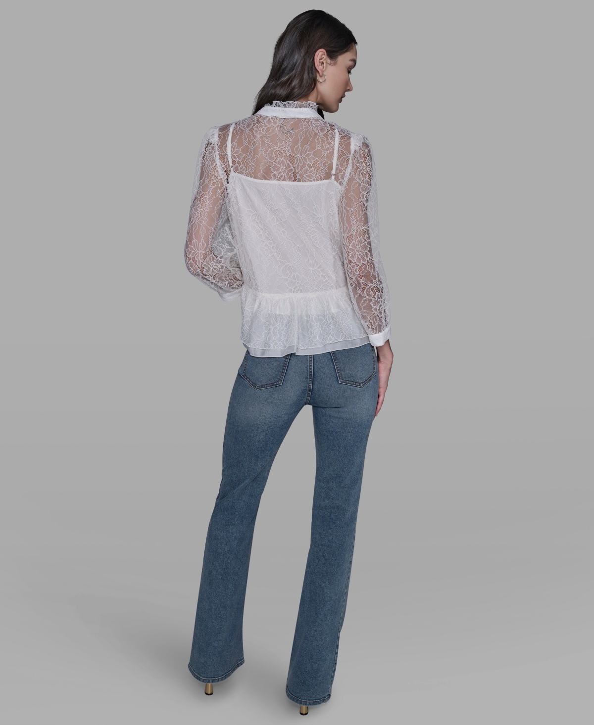 Karl Lagerfeld Paris Women's Lace V-Neck Blouse