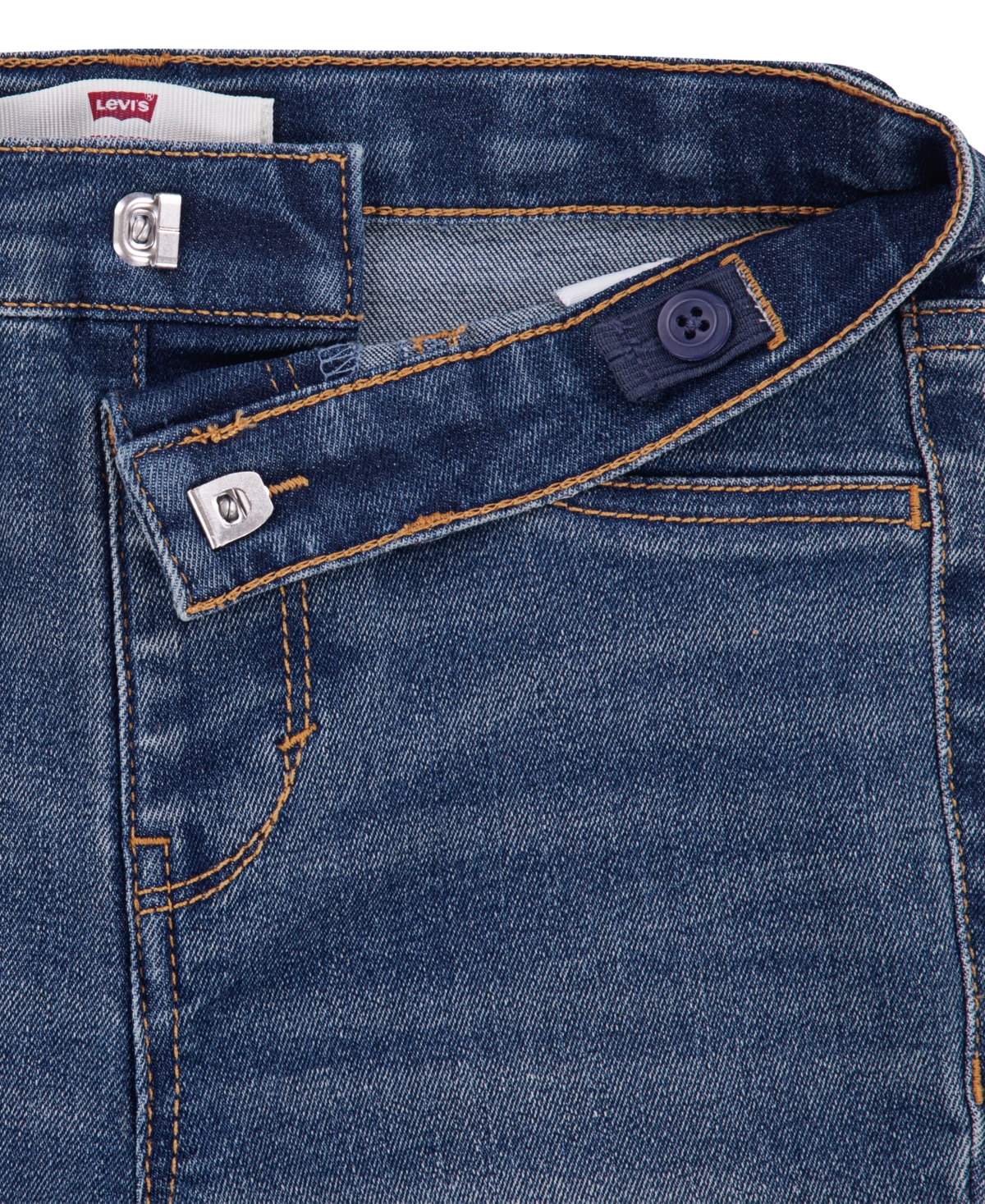 Levi's Little Girls 2-Piece Ruched Crewneck Top and Flared Jeans Set