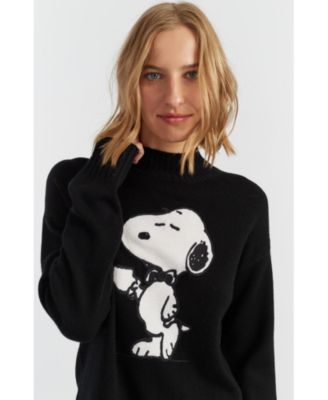 Women's Wool-Cashmere Tea Time Snoopy Sweater