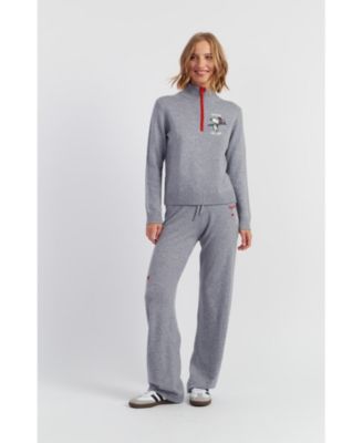 Women's Wool-Cashmere Snoopy Ski Zip Sweater